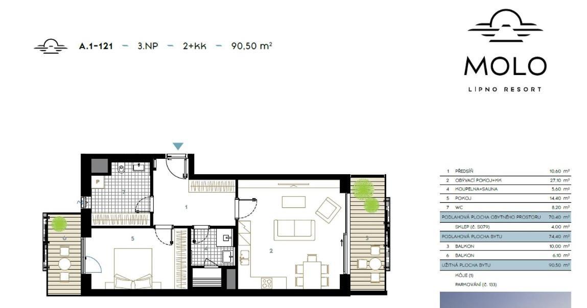 Apartament A121 Molo Lipno S Infrasaunou - Residence Koubek Lipno nad Vltavou Kültér fotó